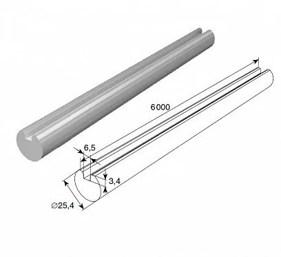 ДорХан Вал полнотелый с пазом под шпонку ОЦ 1