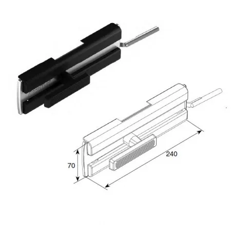 ДорХан Задвижка механическая для промышленных  ворот, ISD-Latch
