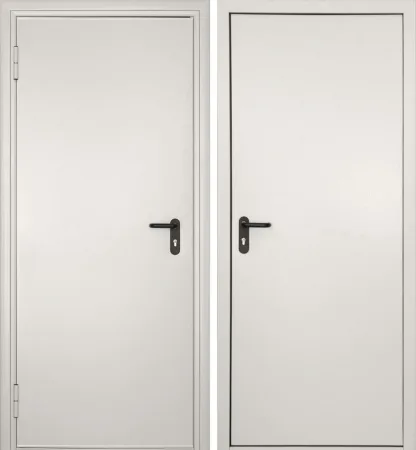 ДорХан Дверь DoorHan/780/2050/Противопож.EI60/одност./глухая/глад./глад./RAL7035/прав./угл. рама, DPG60/780/2050/7035/R/N