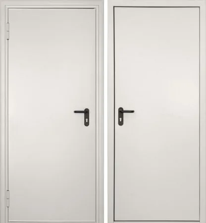 ДорХан Дверь DoorHan/980/2050/Противопож.EI60/одност./глухая/глад./глад./RAL7035/прав./угл. рама, DPG60/980/2050/7035/R/N