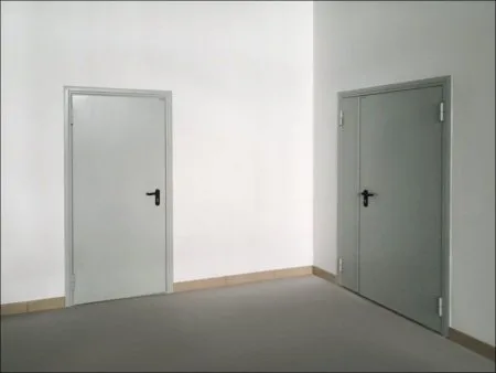 ДорХан Дверь DoorHan/980/2050/Противопож.EI60/одност./глухая/глад./глад./RAL7035/прав./угл. рама, DPG60/980/2050/7035/R/N