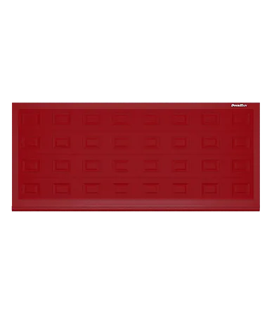 ДорХан Откатные ворота 4000х1400 цвета RAL 3000 (красный) с дизайном 'филенка' с автоматикой