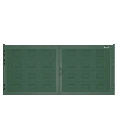 ДорХан Распашные ворота 4200х1500 цвета RAL 6005 (зелёный) с дизайном 'филенка' без автоматики