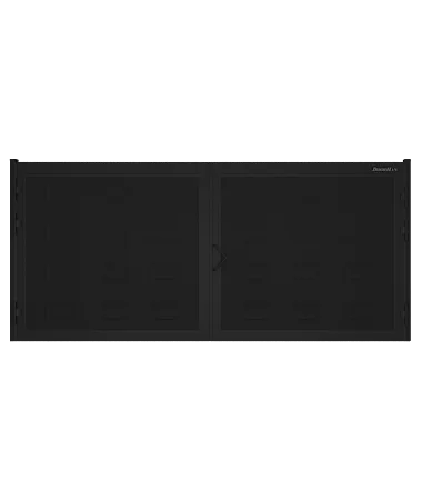 ДорХан Распашные ворота 4100х1500 цвета RAL 7016 (антрацит) с дизайном 'филенка' без автоматики