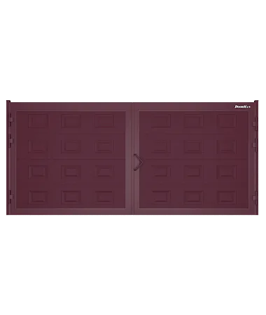 ДорХан Распашные ворота 4600х1800 цвета RAL 3005 (бордовый) с дизайном 'филенка' без автоматики