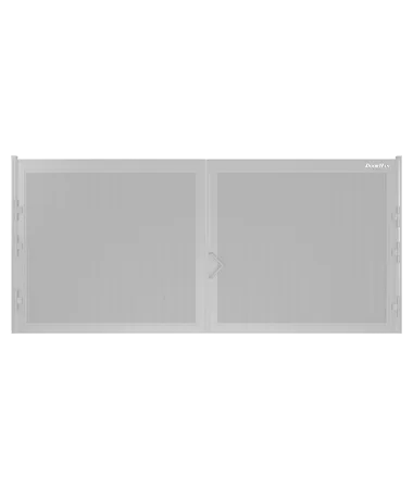 ДорХан Распашные ворота 4600х1100 цвета RAL 9006 (серебристый) с дизайном 'доска' с автоматикой