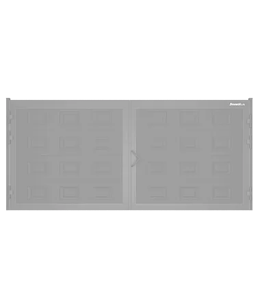 ДорХан Распашные ворота 2500х1300 цвета RAL 7004 (серый) с дизайном 'филенка' с автоматикой