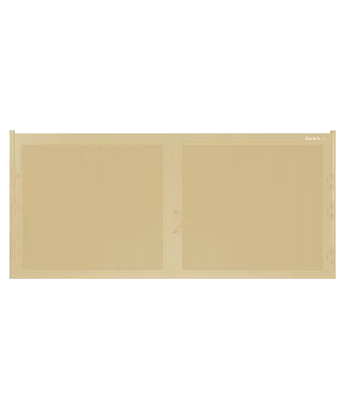 ДорХан Распашные ворота 4300х1300 цвета RAL 1014 (бежевый) с дизайном 'доска' с автоматикой