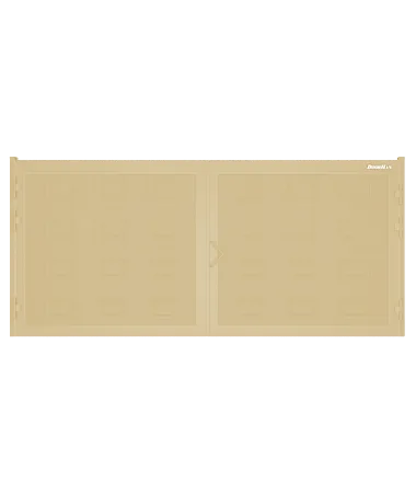 ДорХан Распашные ворота 3500х1800 цвета RAL 1014 (бежевый) с дизайном 'филенка' с автоматикой