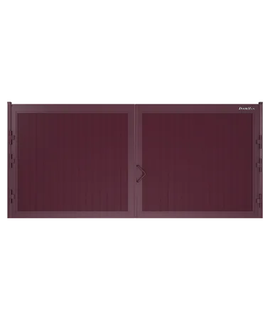 ДорХан Распашные ворота 5000х1200 цвета RAL 3005 (бордовый) с дизайном 'доска' с автоматикой