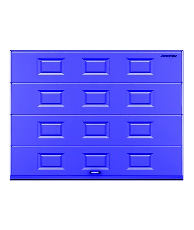 ДорХан Секционные ворота стальные 4100х2700 цвета RAL 5005 (синий) с дизайном 'филенка' без автоматики
