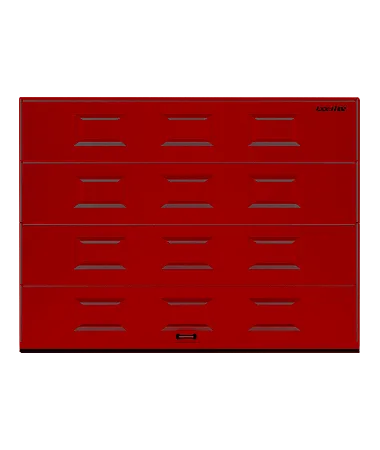ДорХан Секционные ворота стальные 4700х2400 цвета RAL 3000 (красный) с дизайном 'филенка' без автоматики