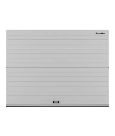 ДорХан Секционные ворота стальные 3200х2700 цвета RAL 9006 (серебристый) с дизайном 'доска' без автоматики