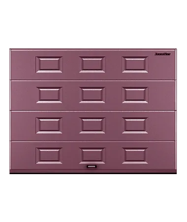 ДорХан Секционные ворота стальные 3500х2300 цвета RAL 3005 (бордовый) с дизайном 'филенка' без автоматики