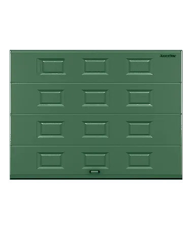 ДорХан Секционные ворота стальные 4800х2200 цвета RAL 6005 (зелёный) с дизайном 'филенка' с автоматикой