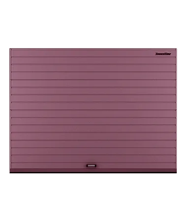 ДорХан Секционные ворота стальные 2600х2600 цвета RAL 3005 (бордовый) с дизайном 'доска' с автоматикой