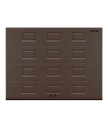 ДорХан Секционные ворота стальные 3500х2300 цвета RAL 8017 (коричнево-красный) с дизайном 'филенка' с автоматикой