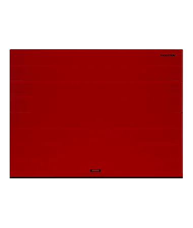 ДорХан Секционные ворота стальные 4000х2000 цвета RAL 3000 (красный) с дизайном 'широкая центральная полоса' без автоматики