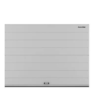 ДорХан Секционные ворота стальные 3400х2000 цвета RAL 9006 (серебристый) с дизайном 'широкая центральная полоса' без автоматики