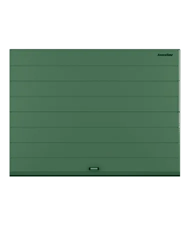 ДорХан Секционные ворота стальные 5000х2700 цвета RAL 6005 (зелёный) с дизайном 'широкая центральная полоса' без автоматики