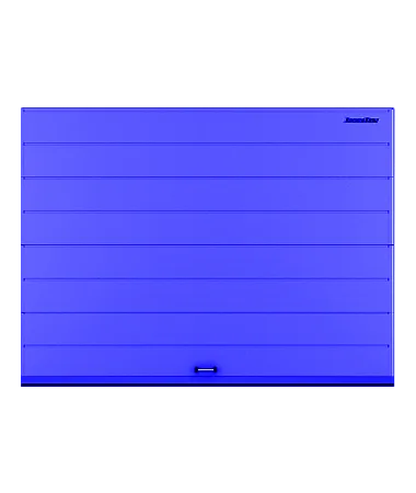 ДорХан Секционные ворота стальные 2700х2300 цвета RAL 5005 (синий) с дизайном 'широкая центральная полоса' с автоматикой
