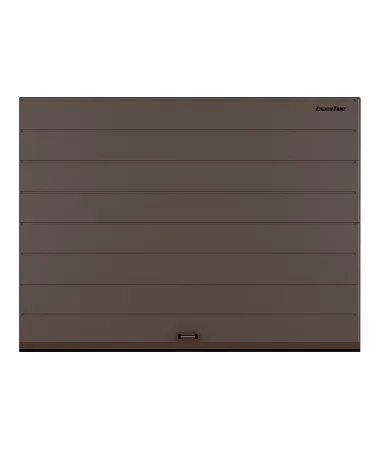 ДорХан Секционные ворота стальные 5000х2800 цвета RAL 3000 (коричневый) с дизайном 'широкая центральная полоса' с автоматикой