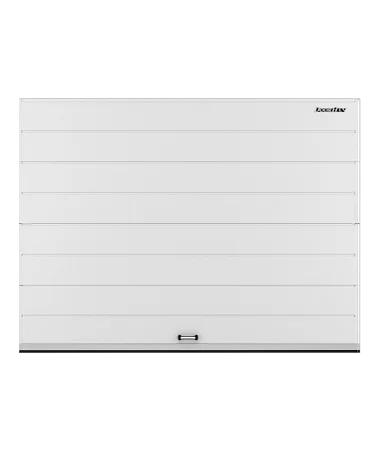 ДорХан Секционные ворота стальные 2800х2200 цвета RAL 9003 (белый) с дизайном 'широкая центральная полоса' с автоматикой