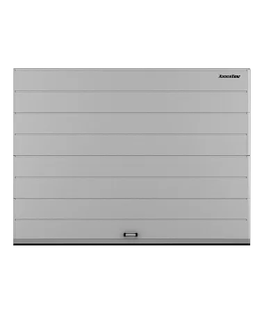 ДорХан Секционные ворота стальные 2400х3000 цвета RAL 7004 (серый) с дизайном 'широкая центральная полоса' с автоматикой