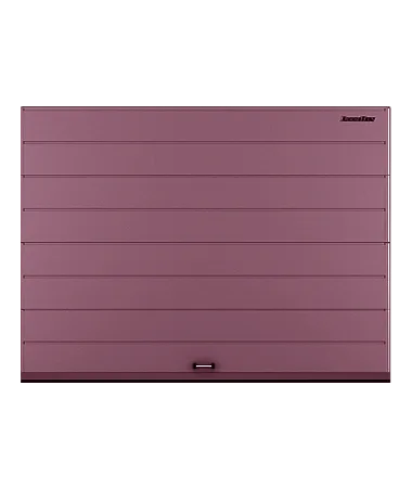 ДорХан Секционные ворота стальные 4900х2300 цвета RAL 3005 (бордовый) с дизайном 'широкая центральная полоса' с автоматикой