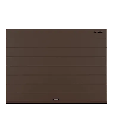 ДорХан Секционные ворота стальные 2900х2000 цвета RAL 8017 (коричнево-красный) с дизайном 'широкая центральная полоса' с автоматикой