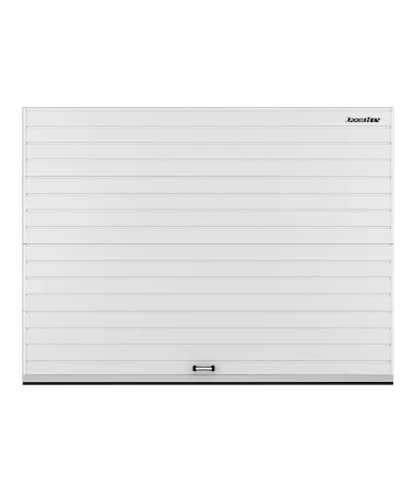 ДорХан Секционные ворота алюминиевые 3400х2000 цвета RAL 9003 (белый) с дизайном 'доска' с автоматикой